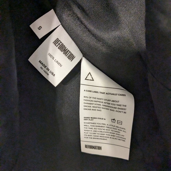 NWT Reformation "Valero" Linen Tartan Plaid Blazer Size S in Calais - Picture 6 of 8